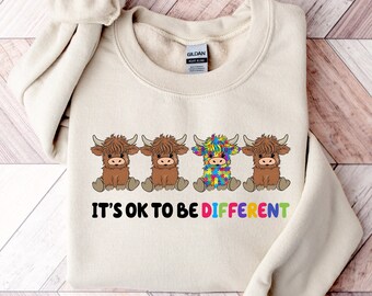 Autism Awareness Heifer Shirt, It's Ok To Be Different