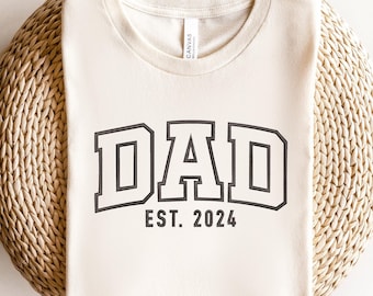 Embroidered Dad Est. Year Shirt, Father's Day Gift