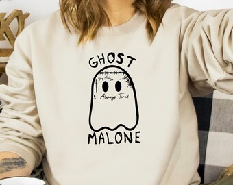 Ghost Malone Halloween Sweatshirt, Spooky Crewneck