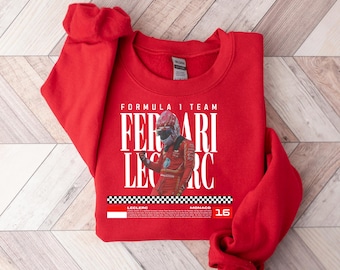 Charles Leclerc T-Shirt, F1 Racing Graphic Tee, Vintage Ferrari Shirt, Formula One Fan Apparel