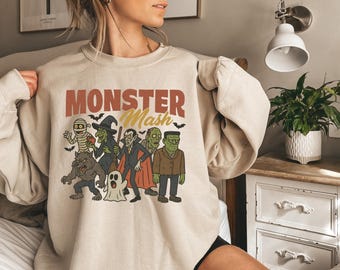 Retro Monster Mash Halloween Shirt: Vintage Horror Movie Tee