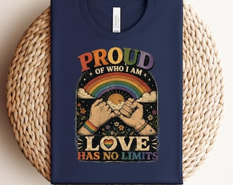 Proud of Who I Am Rainbow Pride Graphic T-Shirt