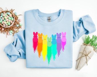 Watercolor Easter Peeps Shirt, Colorful Easter Tee