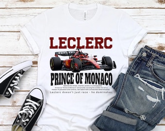 Vintage Charles Leclerc F1 T-Shirt, Ferrari Racing, Monaco GP Fan Gift