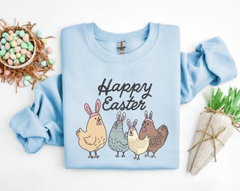 Funny Easter Sweatshirt, Rabbit Chicken Bunny Shirt