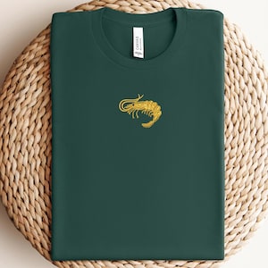 Embroidered Shrimp T-Shirt, Seafood Lover Dad Shirt
