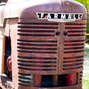 Red Farmall Tractor Printed on Canvas 18 x 24