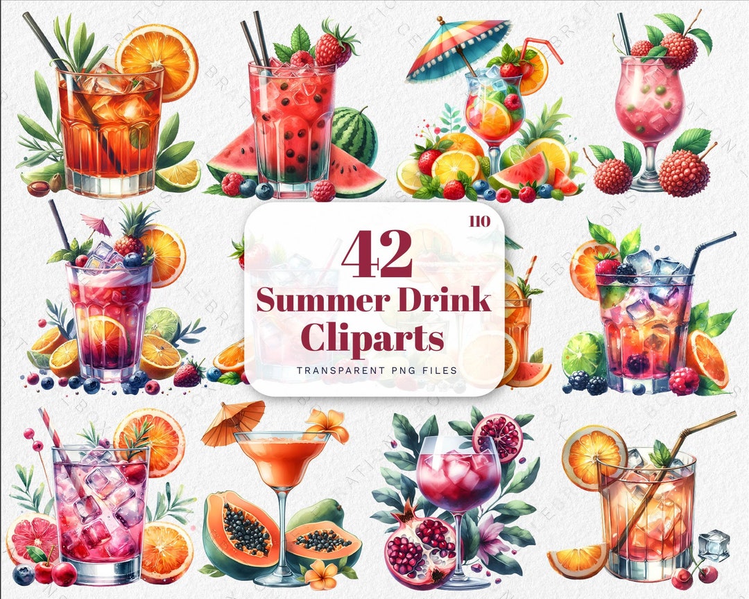 Cocktail Clipart, Summer Cocktails PNG, Cocktail Graphics, Alcohol ...