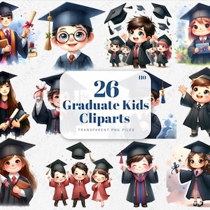Étudiants diplômés, chapeau de fin d'études PNG, clipart éducatif, clipart aquarelle diplômé, l'obtention du diplôme préscolaire, l'obtention du diplôme graphique V02