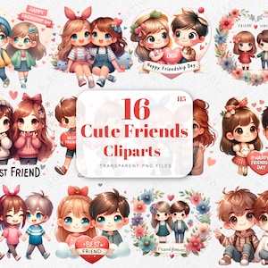 Watercolor Friendship clipart Best Friend Bff Girlfriends Female friends Sisters Besties Soul Sisters friends forever PNG clipart Gift Warp