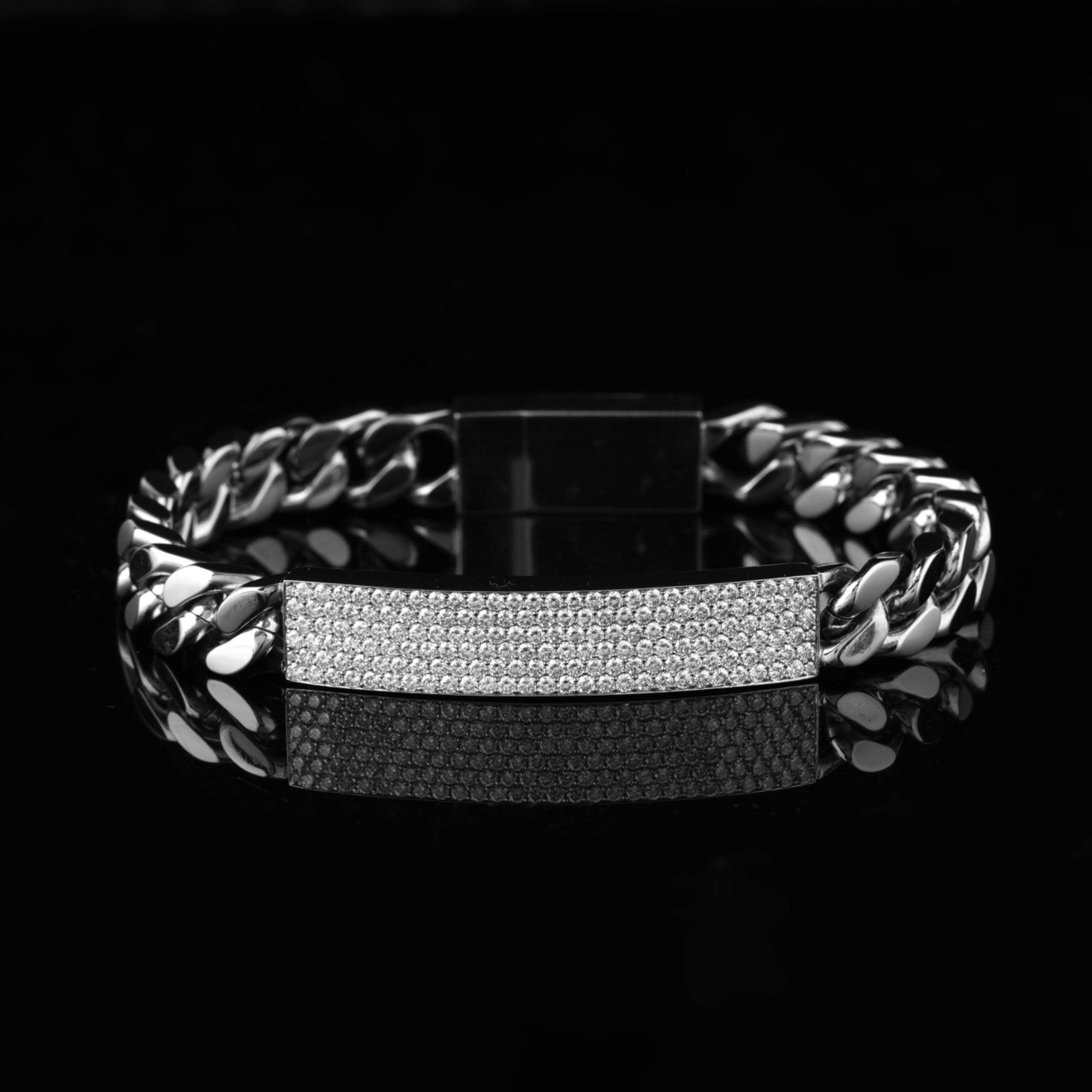Men's Gift, Men's Moissanite Cuban link Bracelet 316L Stainless Steel Bracelet Iced Out Diamond Jewelry Luxury Gift for Men, Boyfriend