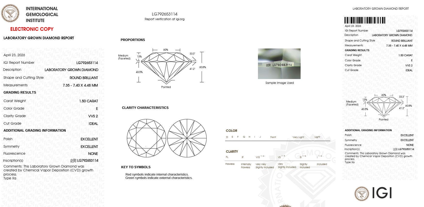 IGI Certified Lab Grown Diamond for Custom Made Jewelry All Shapes ...