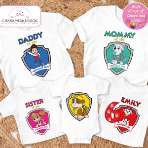 Paw Patrol Birthday Personalized T-shirt, Birthday Toddler Patrol shirt, Custom Family Matching Birthday Tee, Skye Birthday Girl Shirt