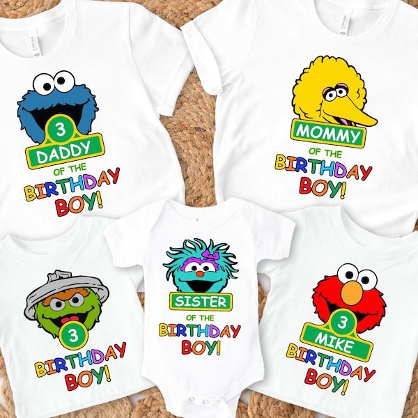 Character Birthday Family Custom Shirt, Street Custom Birthday t shirt, Personalized Toddler Birthday t-shirt, Family Matching Birthday tee