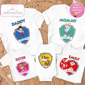 Paw Patrol Birthday Personalized T-shirt, Birthday Toddler Patrol shirt, Custom Family Matching Birthday Tee, Skye Birthday Girl Shirt
