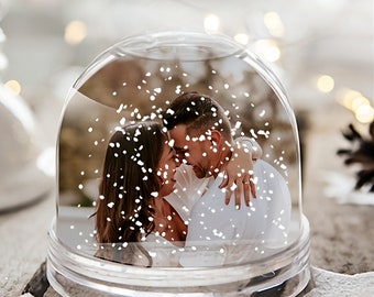 Personalisierte Schneekugel, Benutzerdefinierte Schneekugel Weihnachtsgeschenk Bild Text Foto Logo, Geschenkidee für ihn, Geschenk für sie