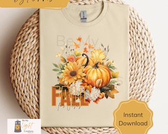 Caduta per Gesù Zucca Floreale PNG Design Download digitale file Download immediato Solo digitale Christian Fall Graphic Design per sublimazione