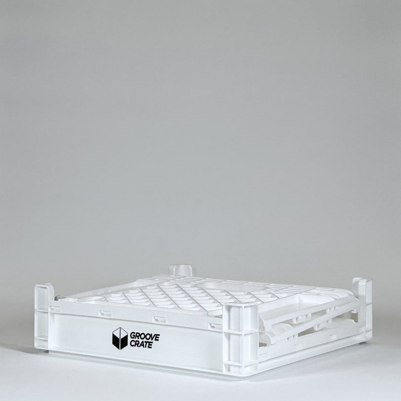 Vinyl Record Storage Crate for 12 Vinyl LP Collapsible and Stackable