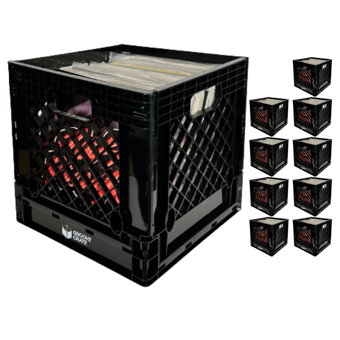 Vinyl Record Storage Crate for 12