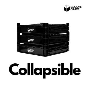 Vinyl Record Storage Milk Crate for 12-inch Vinyl LP Collapsible Foldable and Stackable Milk Crate in Black By Groove Crate image 7