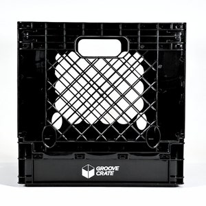 Vinyl Record Storage Milk Crate for 12-inch Vinyl LP Collapsible Foldable and Stackable Milk Crate in Black By Groove Crate image 9