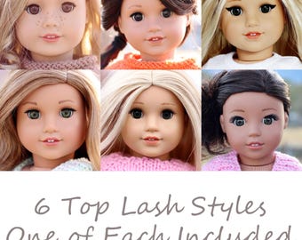Top Lashes for Dolls – 6 Different Styles Included – Mixed Lash Set for Custom Dolls