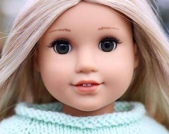 Vinyl Doll Eyelashes Top Lash Set for 18 Inch Dolls – 6 pairs - Custom Adhesive Decals – Doll Accessories