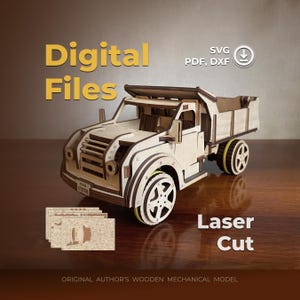 Truck – SVG Laser Cut File, Wooden model, Ready made files for Laser Machines, vector files