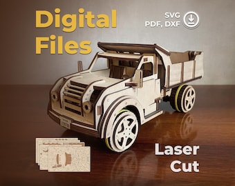 Truck – SVG Laser Cut File, Wooden model, Ready made files for Laser Machines, vector files