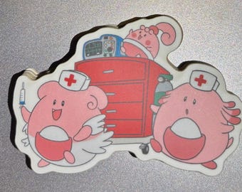 Emergensey! Chansey Blissey and Happiny Pokemon Sticker!  Waterproof  Laptop and  Waterbottle Sticker!
