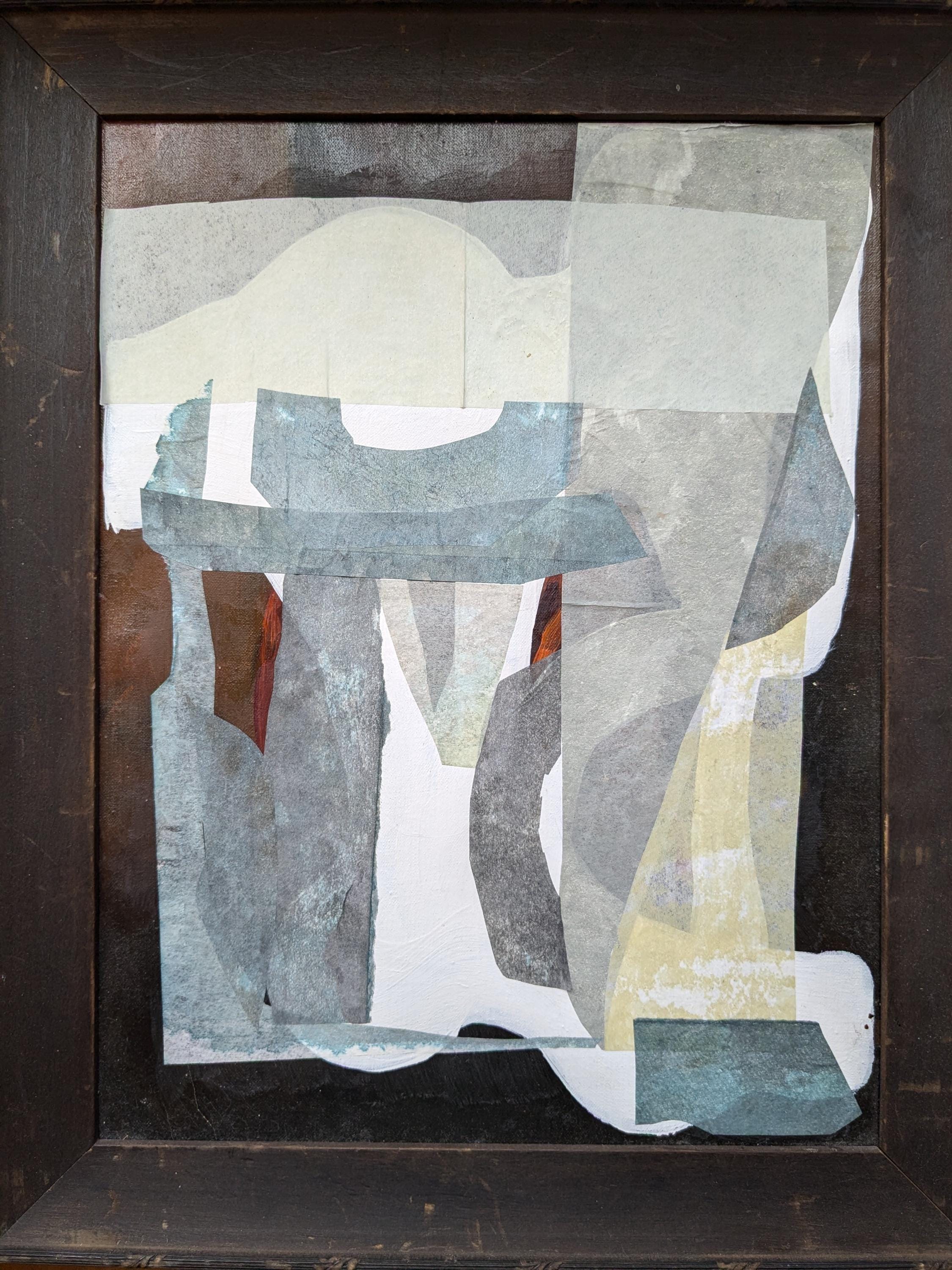 Framed Abstract Mixed Media Artwork on Canvas