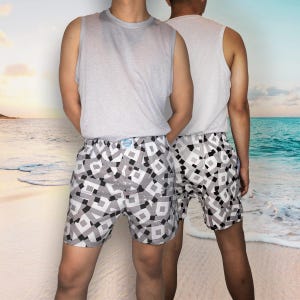 Unisex Boxershorts aus gewebter Baumwolle mit Taschen und Hosenschlitz, Herrenunterwäsche, Unisex-Boxershorts, Boxershorts für Männer, mittellange Loungwear
