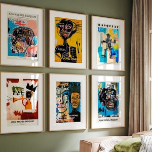 Conjunto de 6 pôsteres Basquiat, Jean Michel Basquiat, impressão Basquiat, conjunto de pôsteres