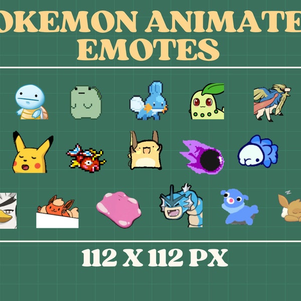 Pokemon Animated Emote Bundle | Twitch Emotes | Discord Emotes | Emotes for streamers and gamers | Emote pack | Memes