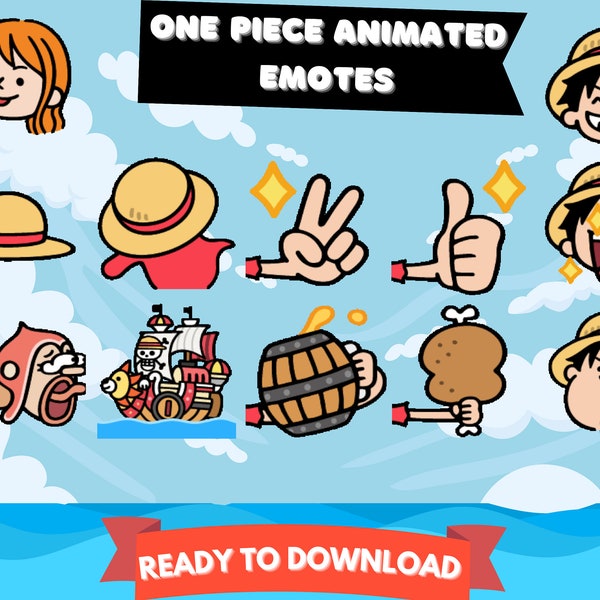 One Piece Animated Emotes for Twitch and Discord | Twitch Emotes | Discord Emotes | Emotes for streamers and gamers | Anime