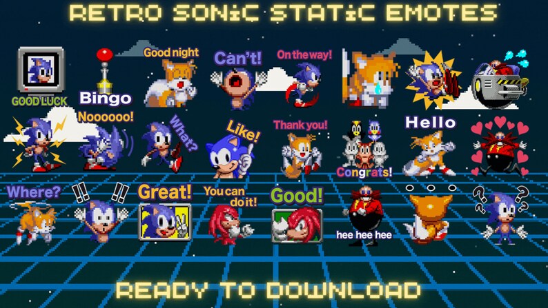 Retro Sonic Static Emotes for Twitch and Discord Twitch Emotes Discord ...