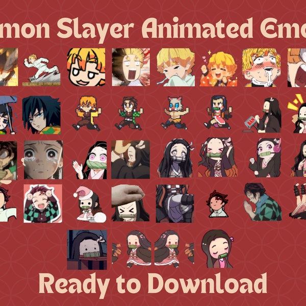 Demon Slayer Animierte Emotes für Twitch und Discord | Twitch Emotes | Discord Emotes | Emotes für Streamer und Gamer | Emote Paket | Witze