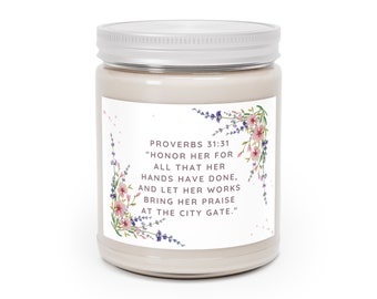 Mothers day candle proverb 31:31 for mom bible quote gift for mom on mothers day christian gift for mom thoughtful gift mothers day