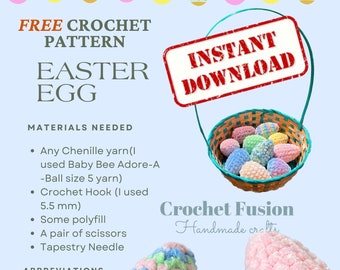 Free Easter Egg Crochet Pattern | Instant Download | PDF Pattern Only