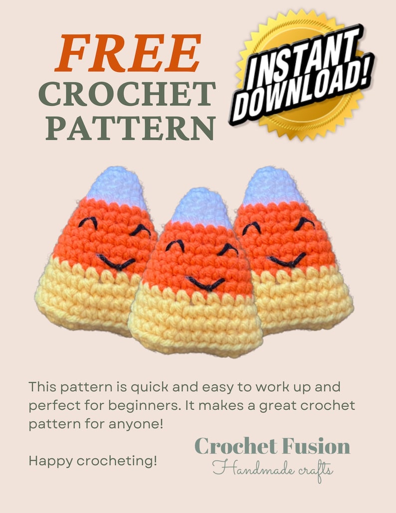 Candy Corn Crochet Pattern | Instant Download | PDF Pattern Only - Etsy