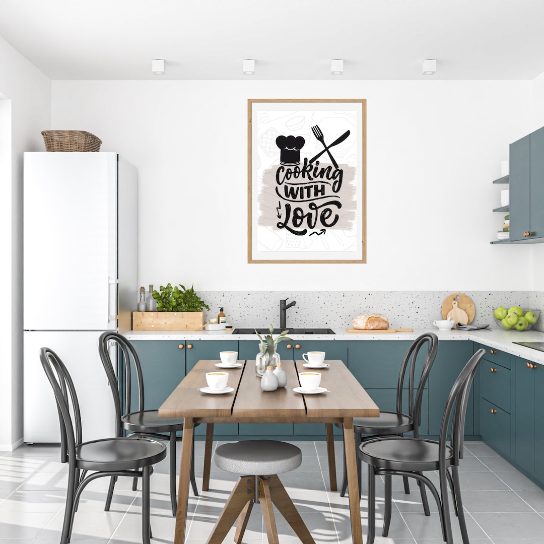 Cooking With Love Printable Wall Art, Cooking With Love Download, Kitchen Print, Cooking, Print