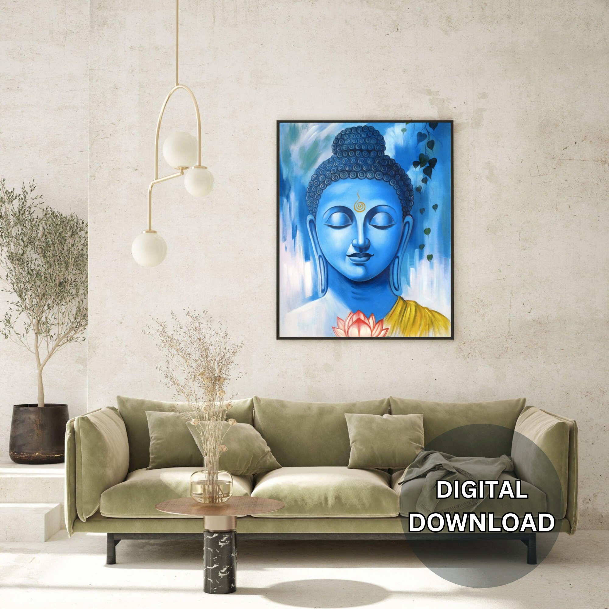 Lord Buddha Printable Wall Art, Zen Wall Decor, Spiritual Home & Office