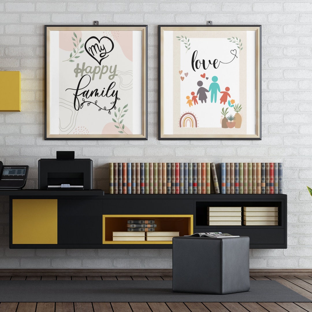 My Happy Family Love Wall Art Family Art Gift for Happy Etsy