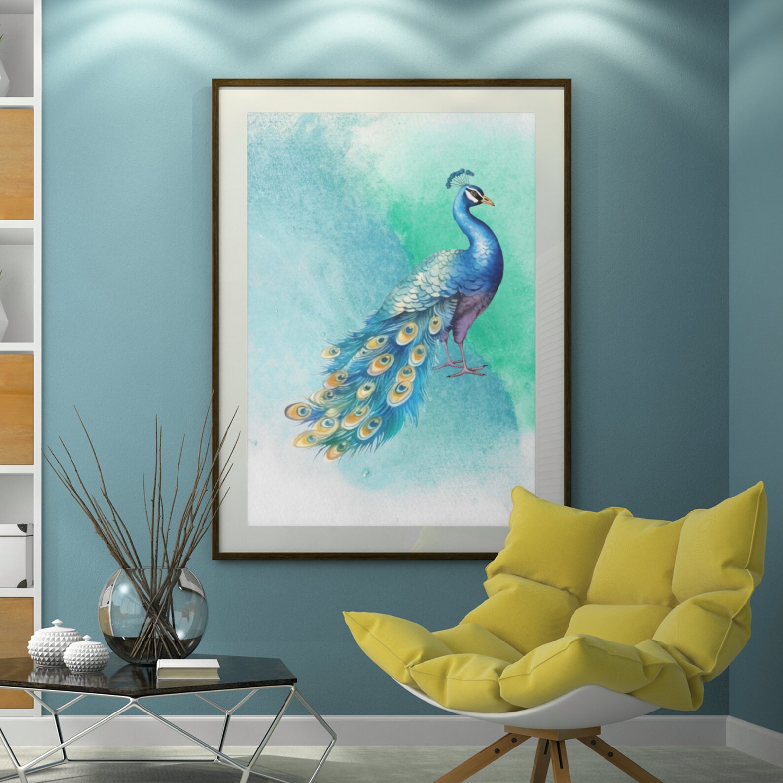Peacock Wall Art Peacock Canvas Art Tropical Wall Art - Etsy