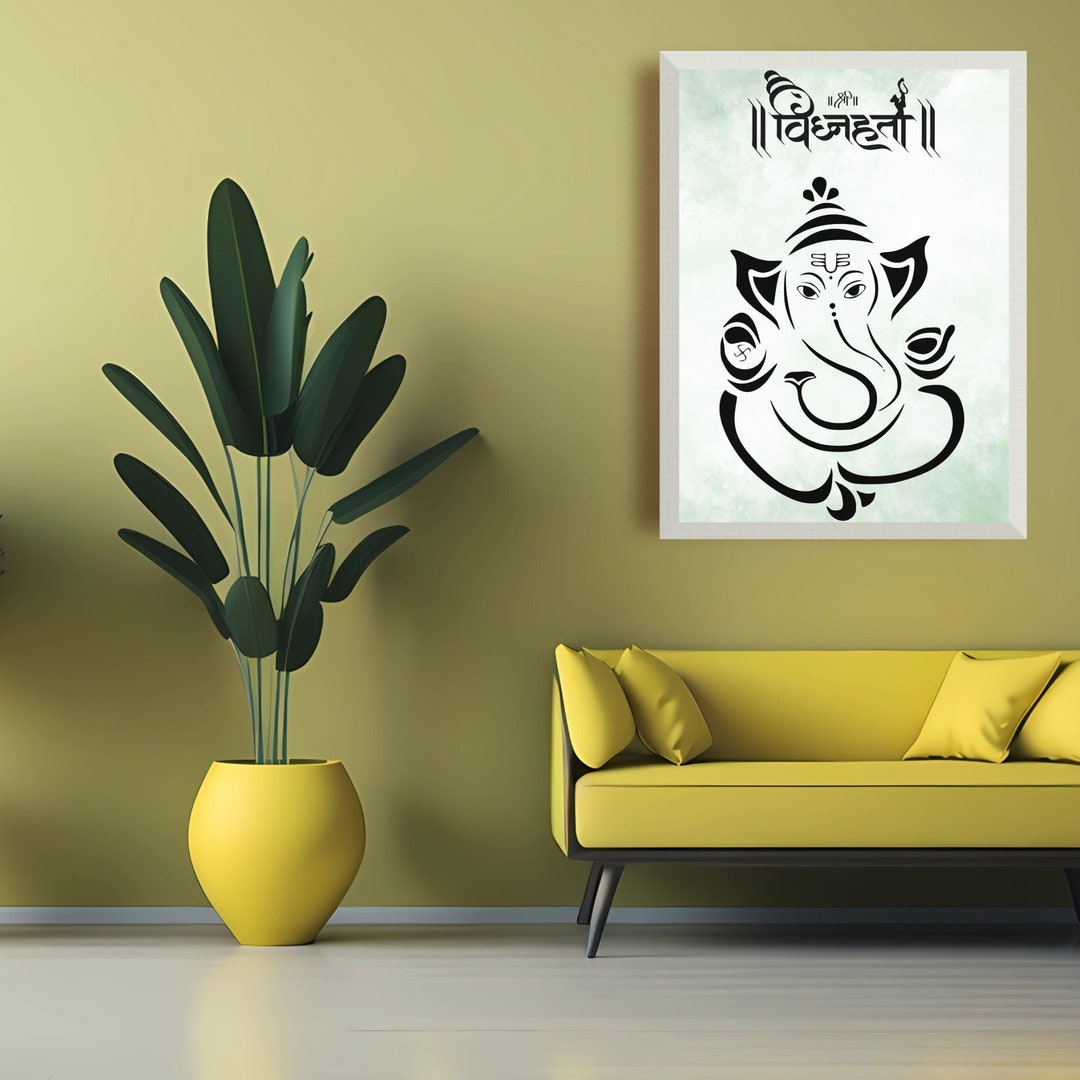 Lord Ganesh Wall Art Ganesh Poster Ganpati Painting Ganesh Etsy