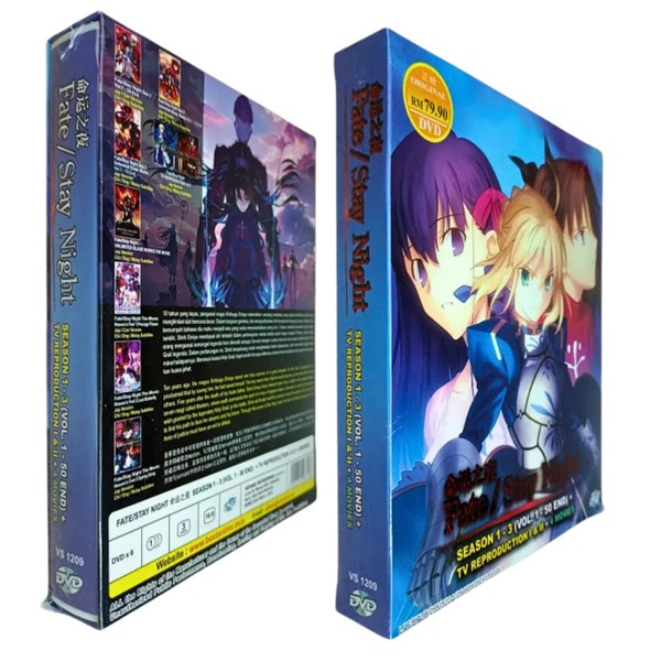Fate/ Stay Night Season 1-3 (Vol 1-50 end) + TV Reproduction I & II + 4 Movies | Japanese Anime DVD | Free worldwide shipping