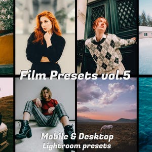 Film presets vol.5, Lightroom Mobile Desktop Presets, Film Aesthetic Presets, Blogger Presets