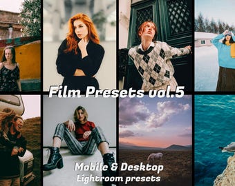 Film presets vol.5, Lightroom Mobile Desktop Presets, Film Aesthetic Presets, Blogger Presets