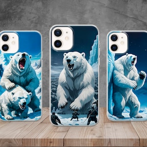 Polar Bear Phone Case Arctic Bear Art Cover for iPhone 15, 14, 13, 12, 11, X,  8, Samsung S24, S23, S22, A73, A53 Huawei P50, Pixel 8, 7, 6