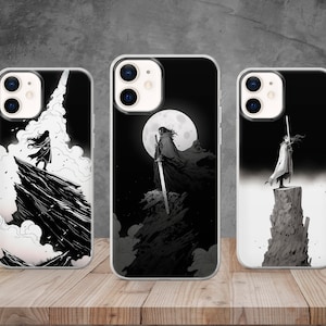 Anime Manga Phone Case Warrior Samurai Cover for iPhone 15, 14, 13, 12, 11, X, 8, Samsung S23, S22, A73, A53, Huawei P40, P50, Pixel 8, 7, 6